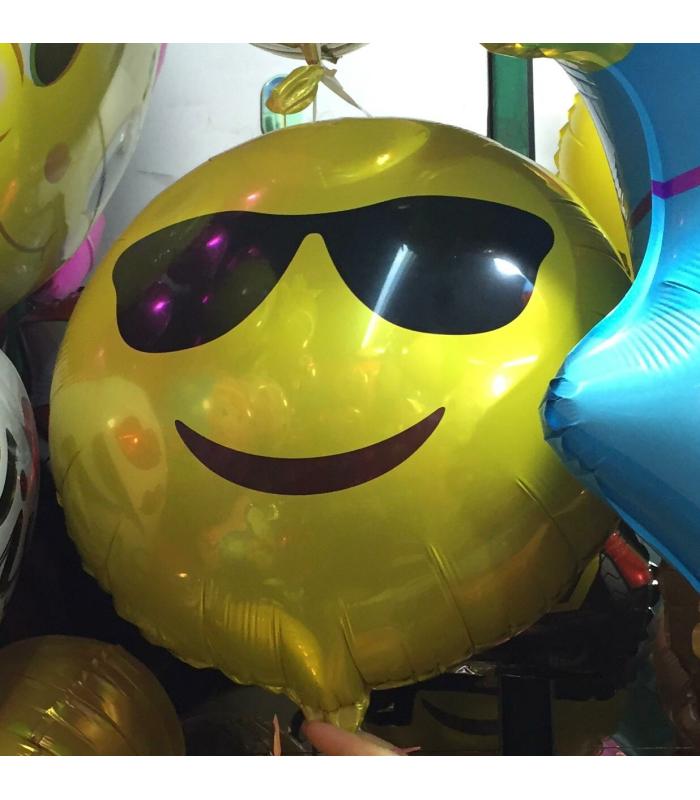 2022 Toptan küçük folyo balon gözlüklü emoji